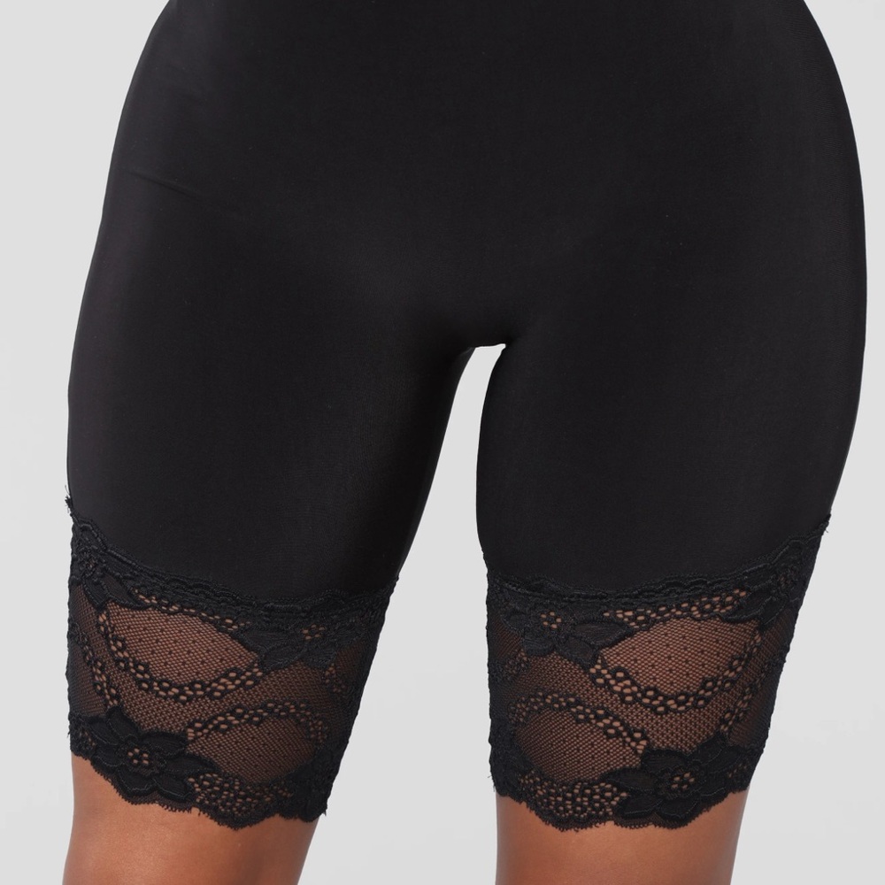 Black Lace Trim Shorts